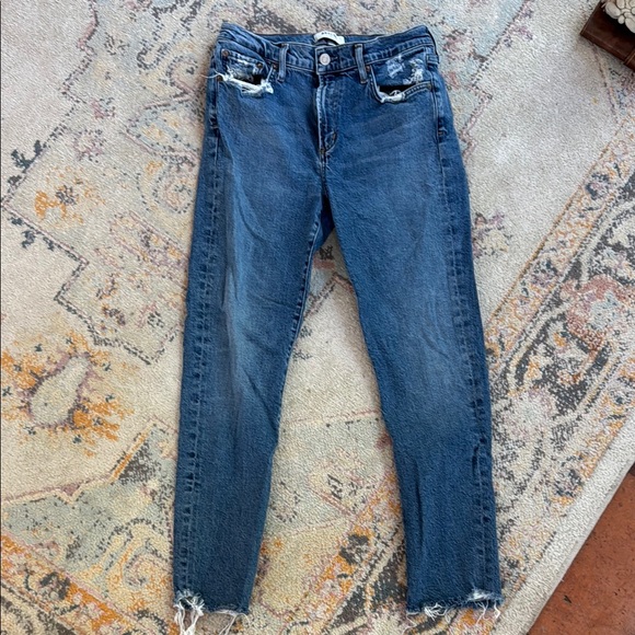 Agolde Denim - Agolde Blue Cropped Ankle Jeans